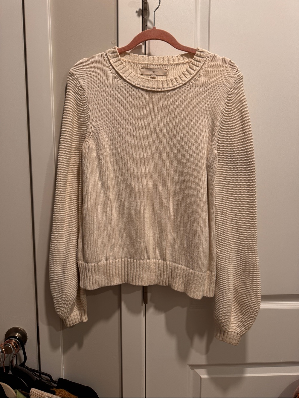 Loft medium Cream Crewneck Women’s Sweater - Classic Knit